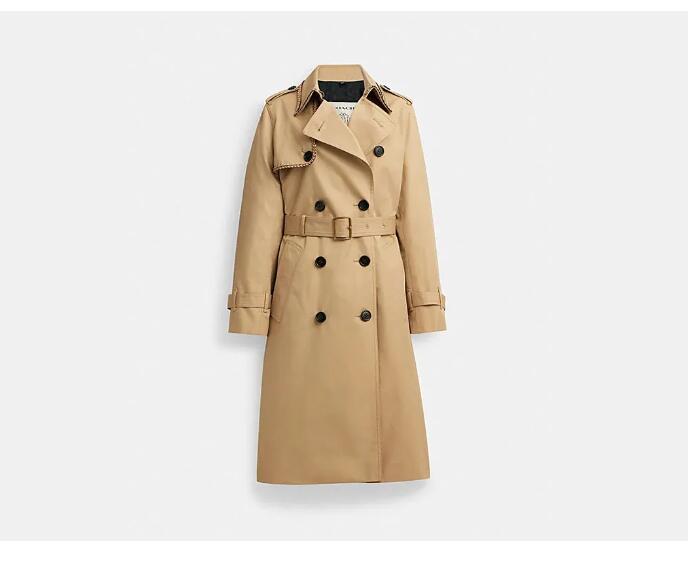 Cheap Braided Detail Trench Coat