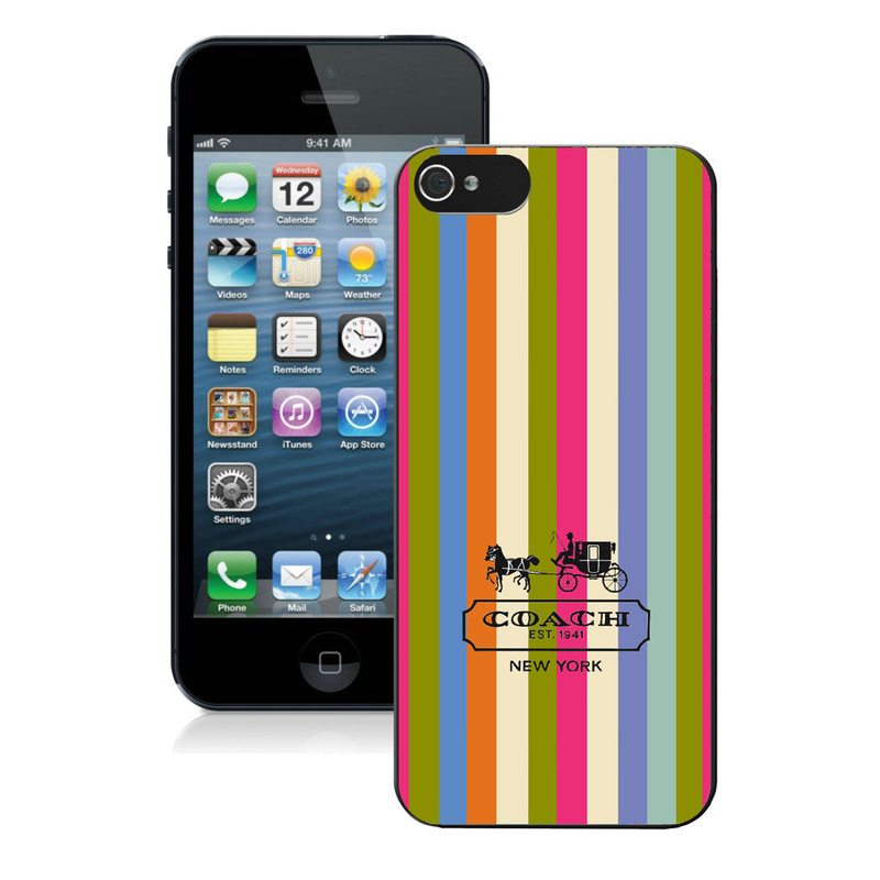 Coach Stripe Multicolor iPhone 5 5S Cases AIV
