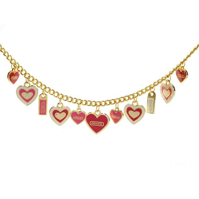 Coach Heart Float Gold Necklaces CYS