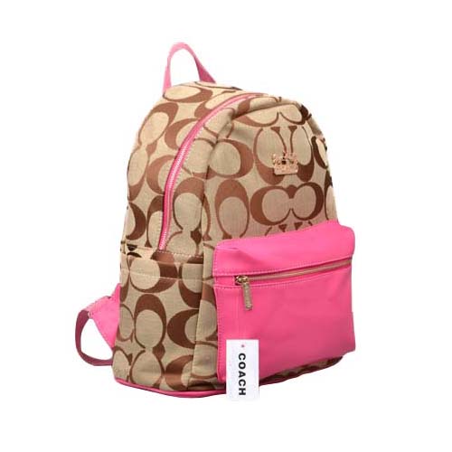 Coach Logo Monogram Medium Pink Backpacks DPI [Coach160310-1542] - $33.