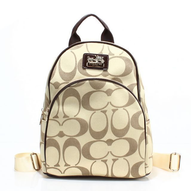 Coach Logo Monogram Small Apricot Coffee Backpacks FCH
