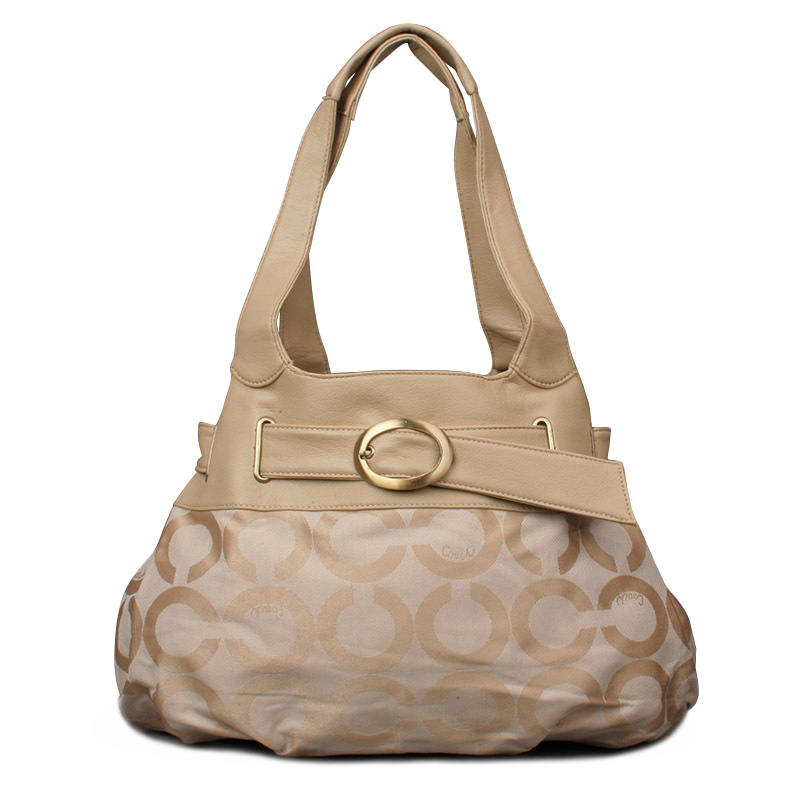 Coach Buckle In Signature Large Ivory Hobo ENB