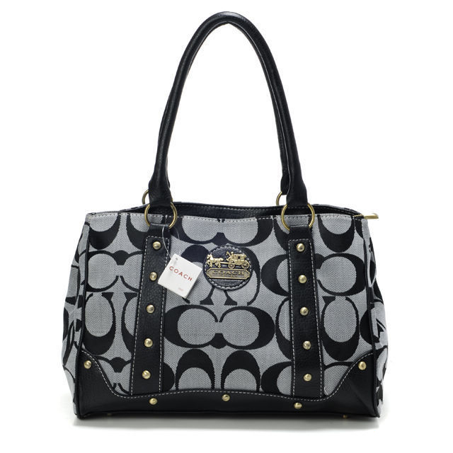 Coach Legacy In Signature Studded Small Black Satchels BOY