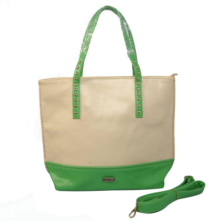Coach Stud North South Large Green Totes CJF