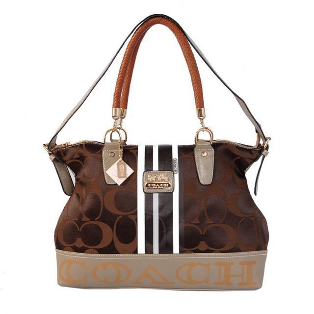 Coach Braided In Signature Large Coffee Totes BFR