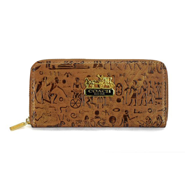 Coach Egyptian Wall Painting Large Brown Wallets EDT
