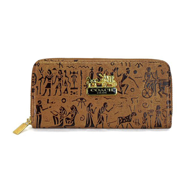 Coach Egyptian Wall Painting Large Brown Wallets EDV
