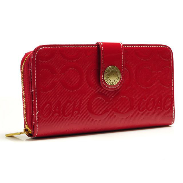 Coach Logo Large Red Wallets BCR