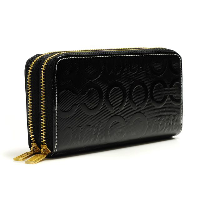 Coach In Signature Large Black Wallets ARW [Coach160310-1586] - $18.66