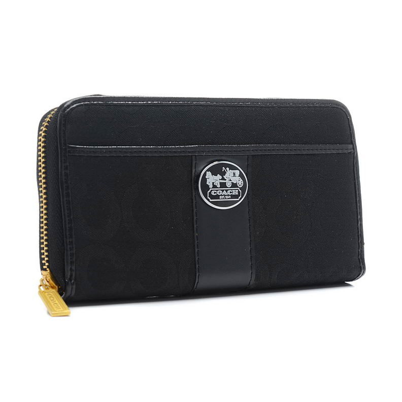 Coach Legacy In Signature Large Black Wallets BVQ