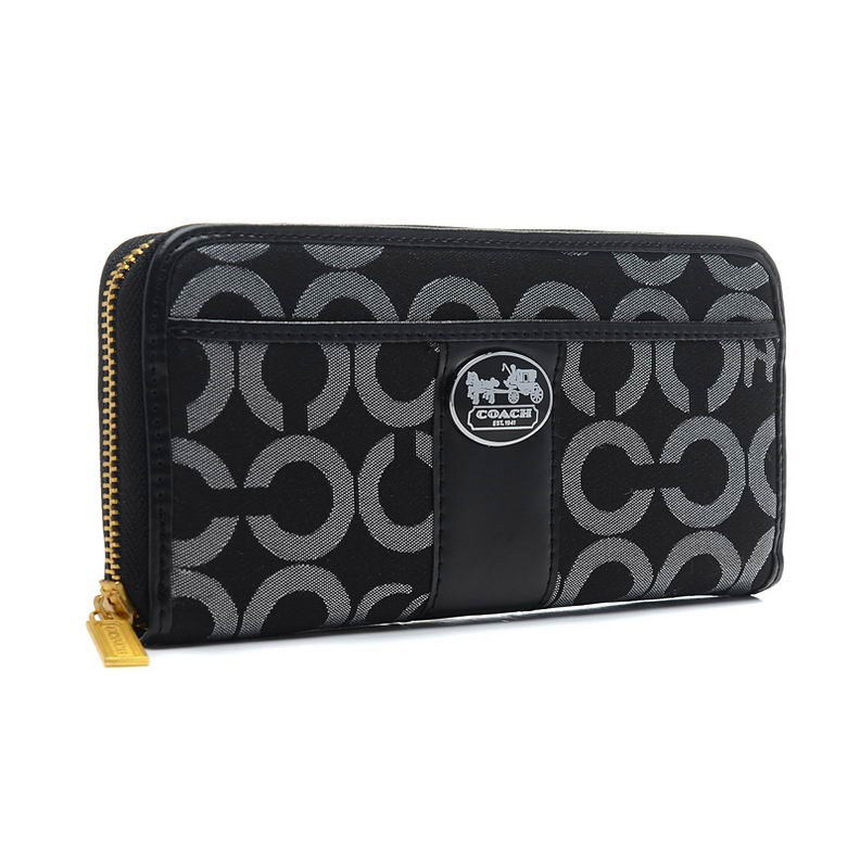 Coach Legacy In Signature Large Black Wallets BVR